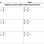 Adding Fractions With Unlike Denominators Adding Fractions