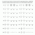 Adding Subtracting Fractions Worksheets