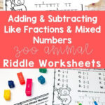 Adding Subtracting Like Fractions Mixed Numbers 4 Nf 3 Riddle