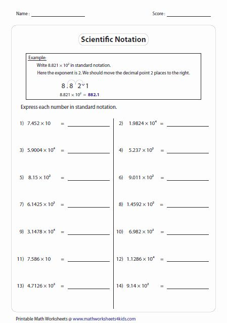 Adding Subtracting Scientific Notation Worksheet Lovely Scientific 