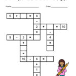 Addition And Subtraction Crossword Worksheet