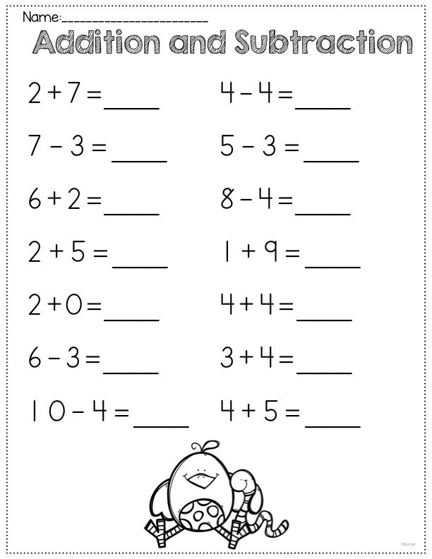 Addition And Subtraction Within 10 Worksheets Kindergarten Math 