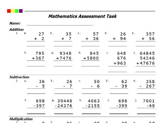 Addition Subtraction Multiplication Division PDF Teaching Resources