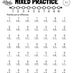 Addition Subtraction Practice 1st Grade Math Worksheet Catholic