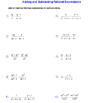 Algebra 2 Worksheets Rational Expressions Worksheets