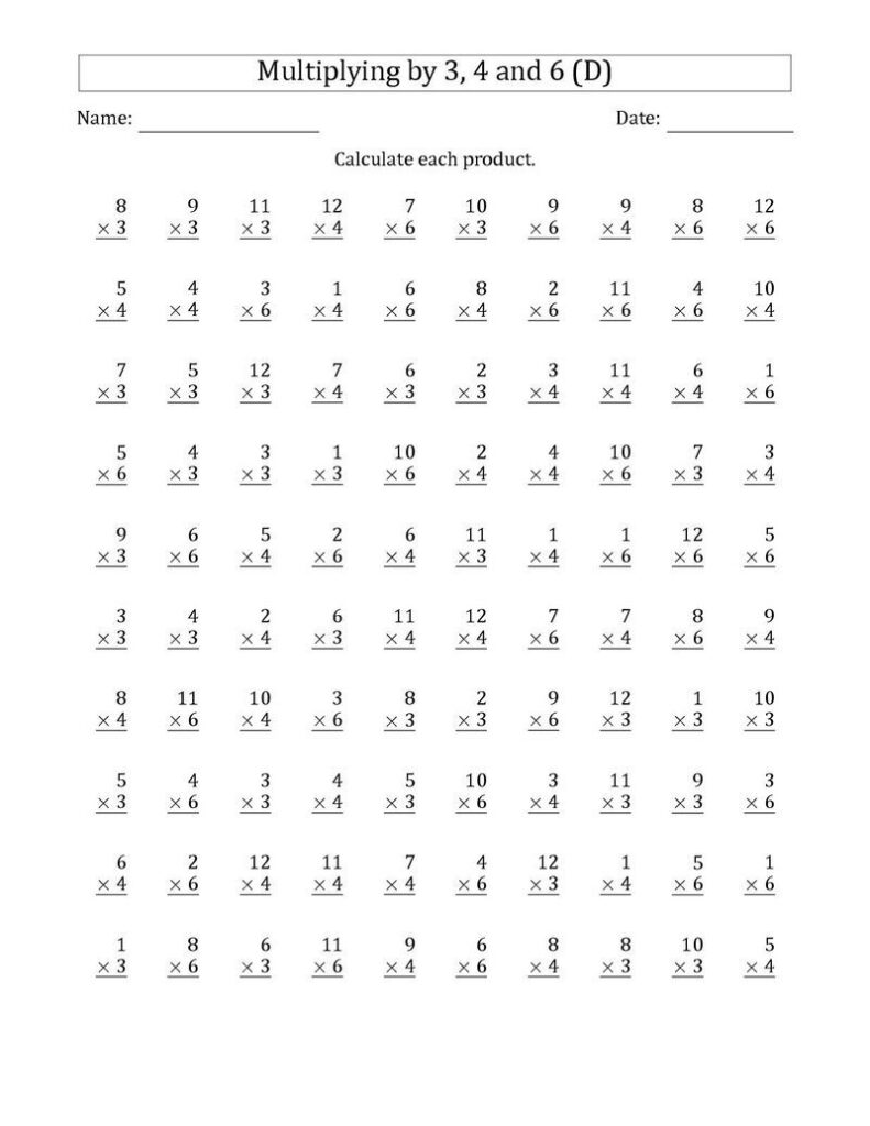 Basic Math Facts Worksheets Multiplication Math Fact Worksheets 