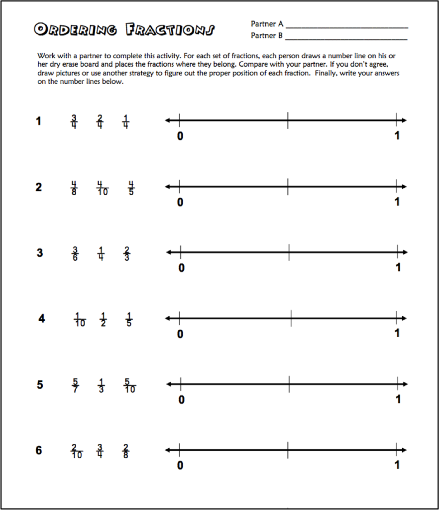 Fraction Number Lines New Calendar Template Site