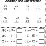 Free 1st Grade Addition And Subtraction Math Worksheet Free4Classrooms