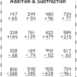 Free Addition And Subtraction Worksheets 3 Digit With Regrouping