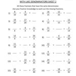 Free Fraction Worksheets Adding Subtracting Fractions Fractions