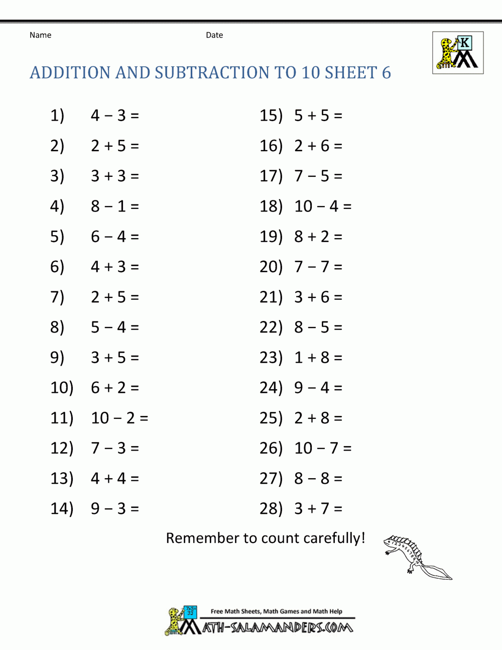 Free Printable Mixed Addition And Subtraction Worksheets Free Printable