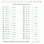 Free Subtraction Worksheets To 12