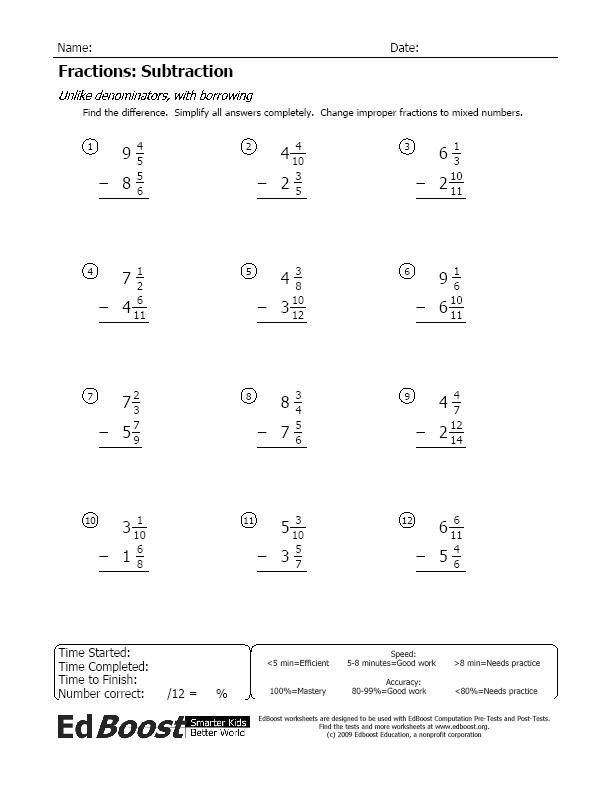 Image Result For Methods For Subtracting Mixed Fractions Regrouping 