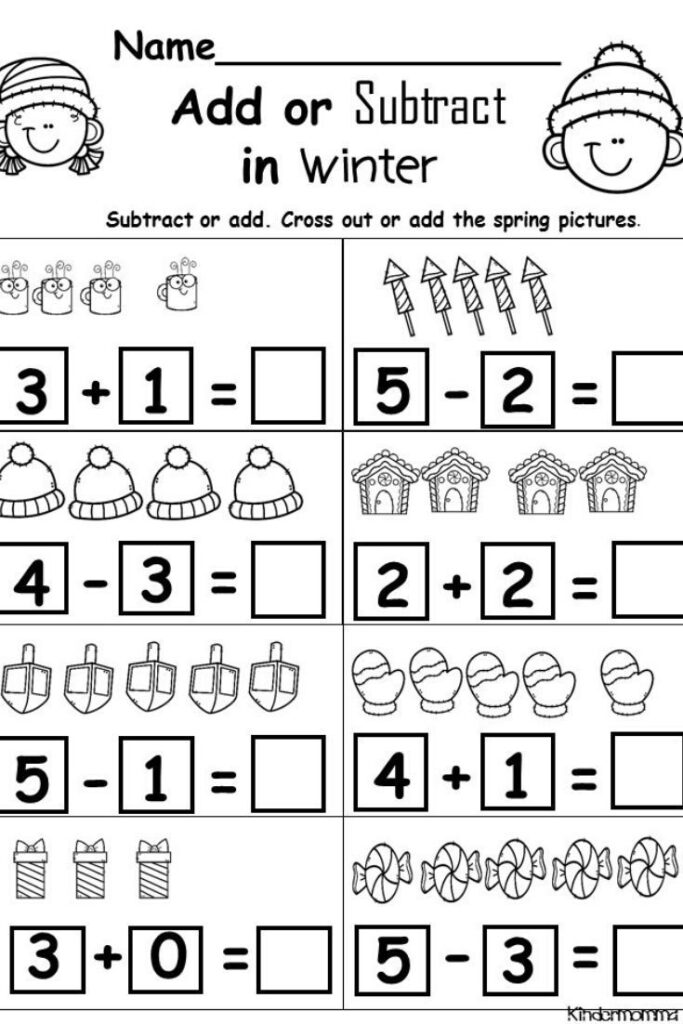 Kindergarten Addition And Subtraction Worksheets Kindergarten 