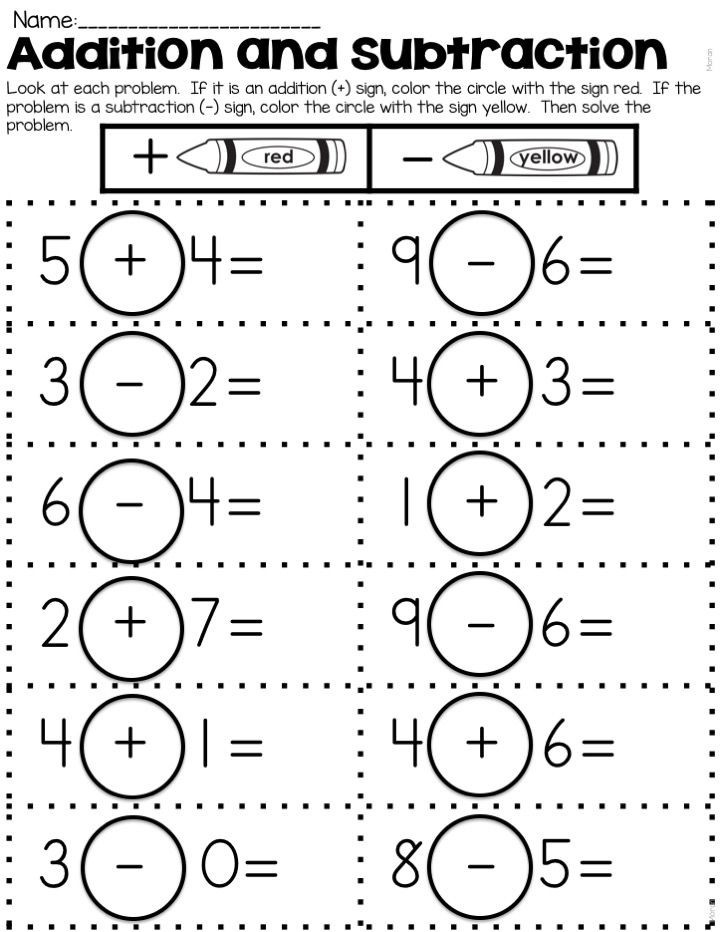 Kindergarten Addition And Subtraction Worksheets Worksheet Hero