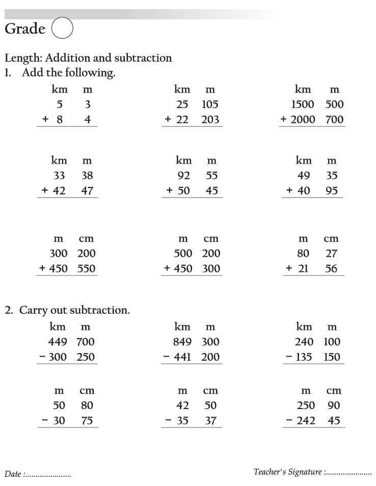 Length Addition And Subtraction Download Free Length Addition And
