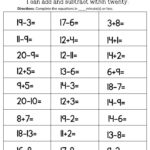 Mad Minutes Add Subtract Within 20 Common Core 1 OA C 5 1 OA C 6