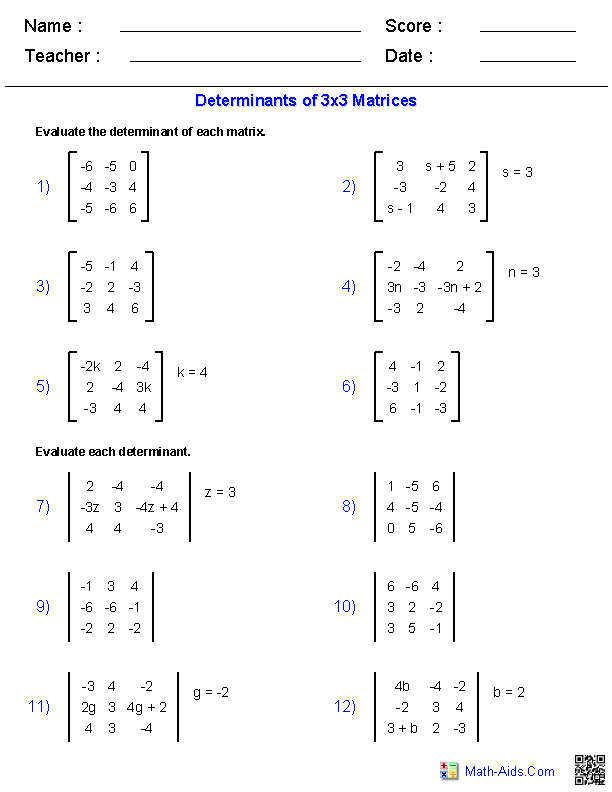 Multiplying Matrices Worksheet Worksheet