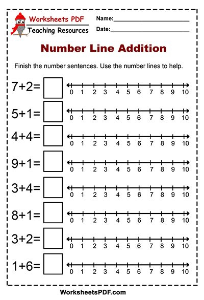 Number Line Free Printables Worksheets PDF