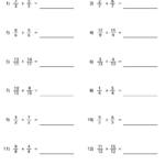 Pre Algebra Adding And Subtracting Fractions Worksheets Brian