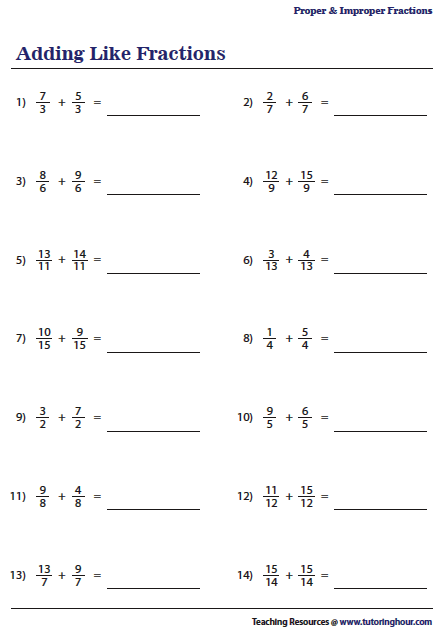 Pre Algebra Adding And Subtracting Fractions Worksheets Brian