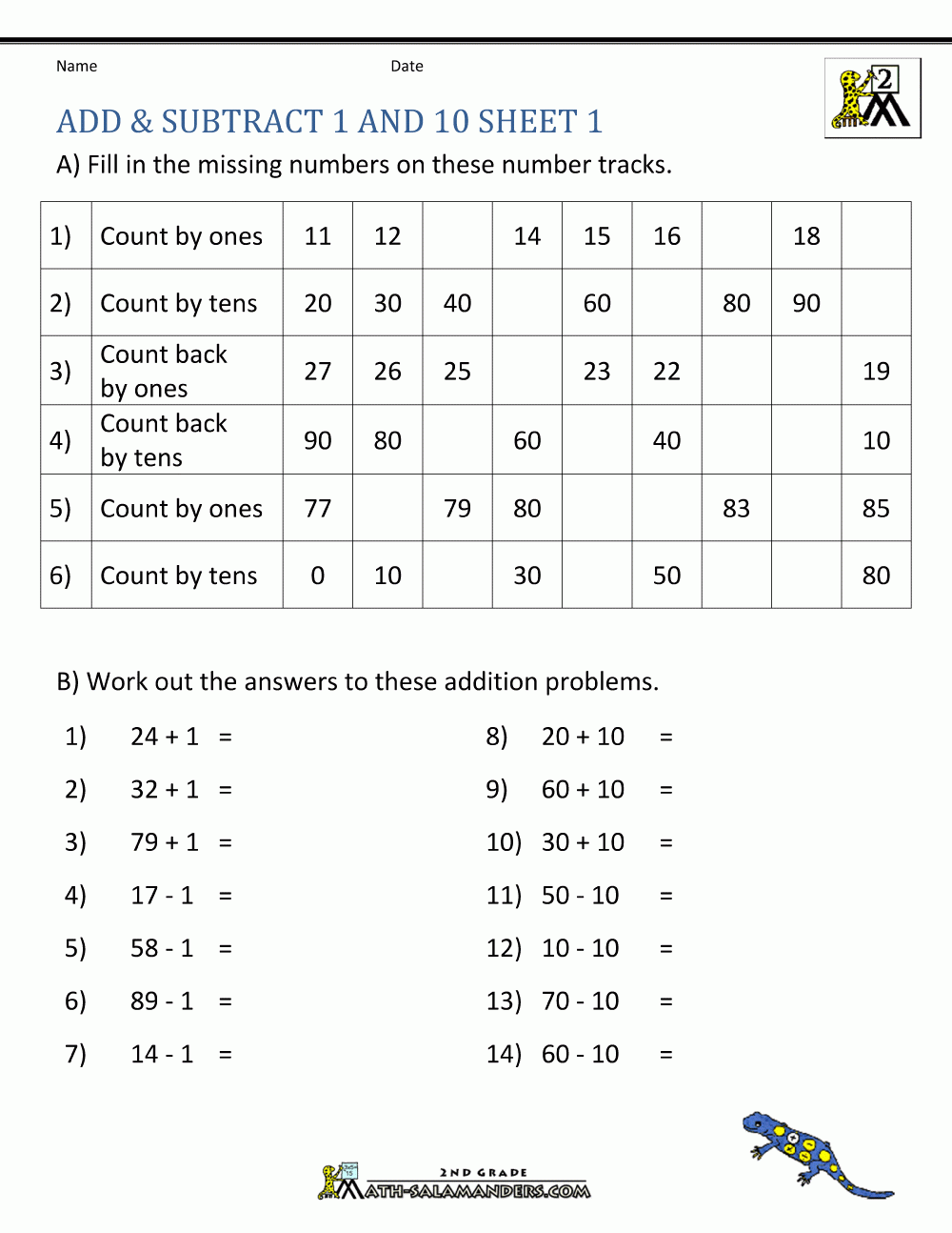 Printable Addition And Subtraction Worksheets