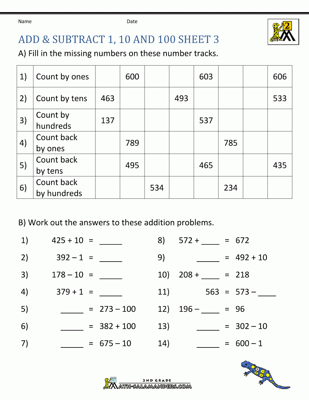 Printable Addition And Subtraction Worksheets