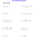 Simplifying Rational Expressions Worksheet Answer Key