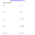 Simplifying Rational Expressions Worksheets Simplifying Rational