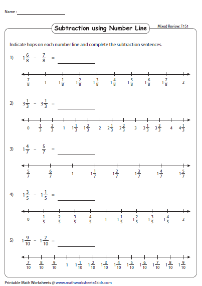 Subtracting Fractions Draw Hops Mixed Review Subtracting Fractions 