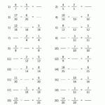 Subtracting Fractions Worksheets