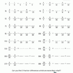 Subtracting Fractions Worksheets