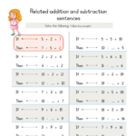 Subtraction Fact Strategies Worksheets For 1st Grade Printable Math