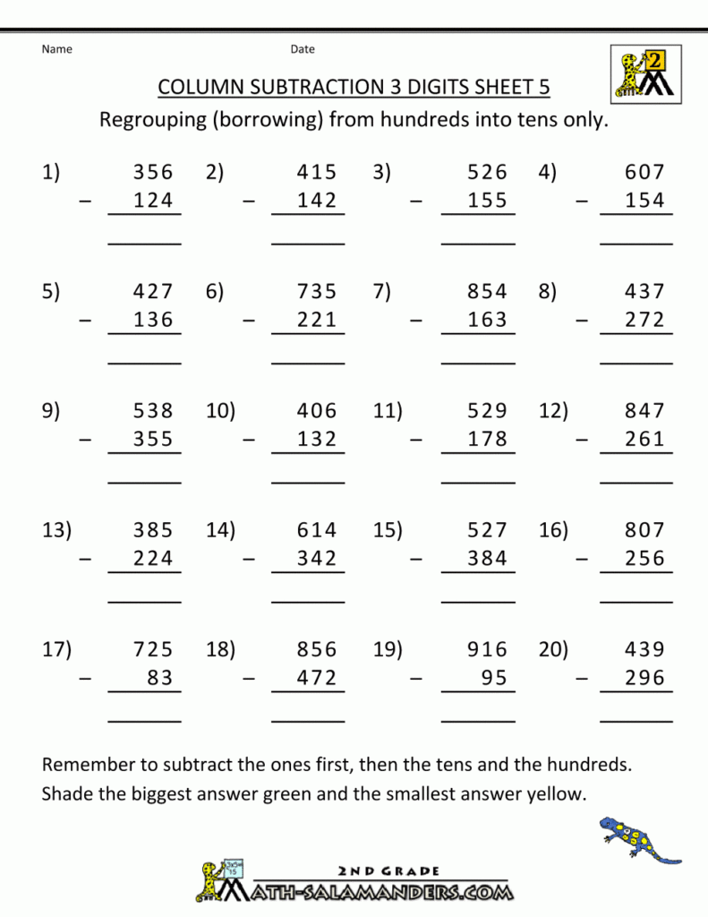 Subtraction worksheet Worksheet Mad Minute Math Subtraction sc 1 