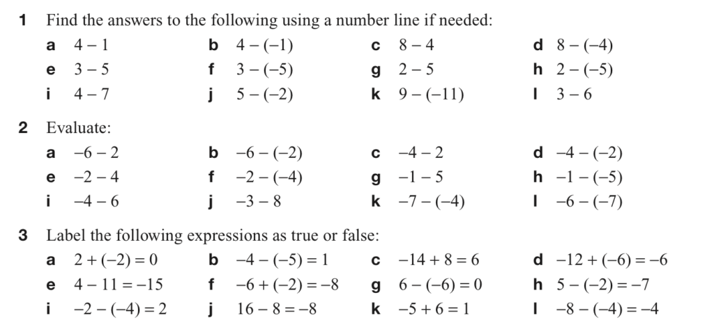 Worksheet Adding And Subtracting Positive And Negative Integers 