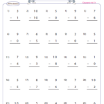 0 10 Subtraction Drills Worksheets