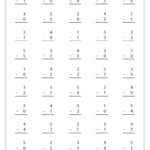 0 5 Subtraction Drills Worksheets