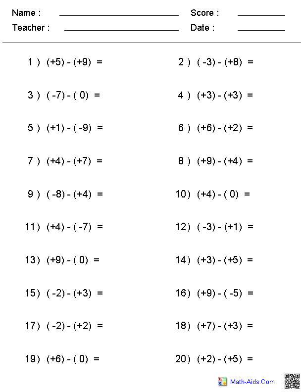 14 7th Grade Math Worksheets Adding And Subtracting Decimals 