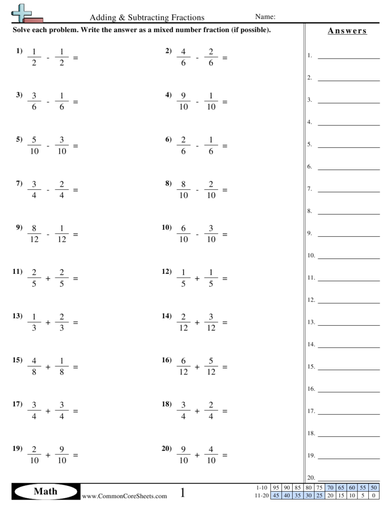 15 Adding And Subtracting Fractions Worksheets Free Pdf Adding And 