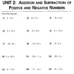 16 Best Images Of Adding Integers Worksheets 7th Grade With Answer Key