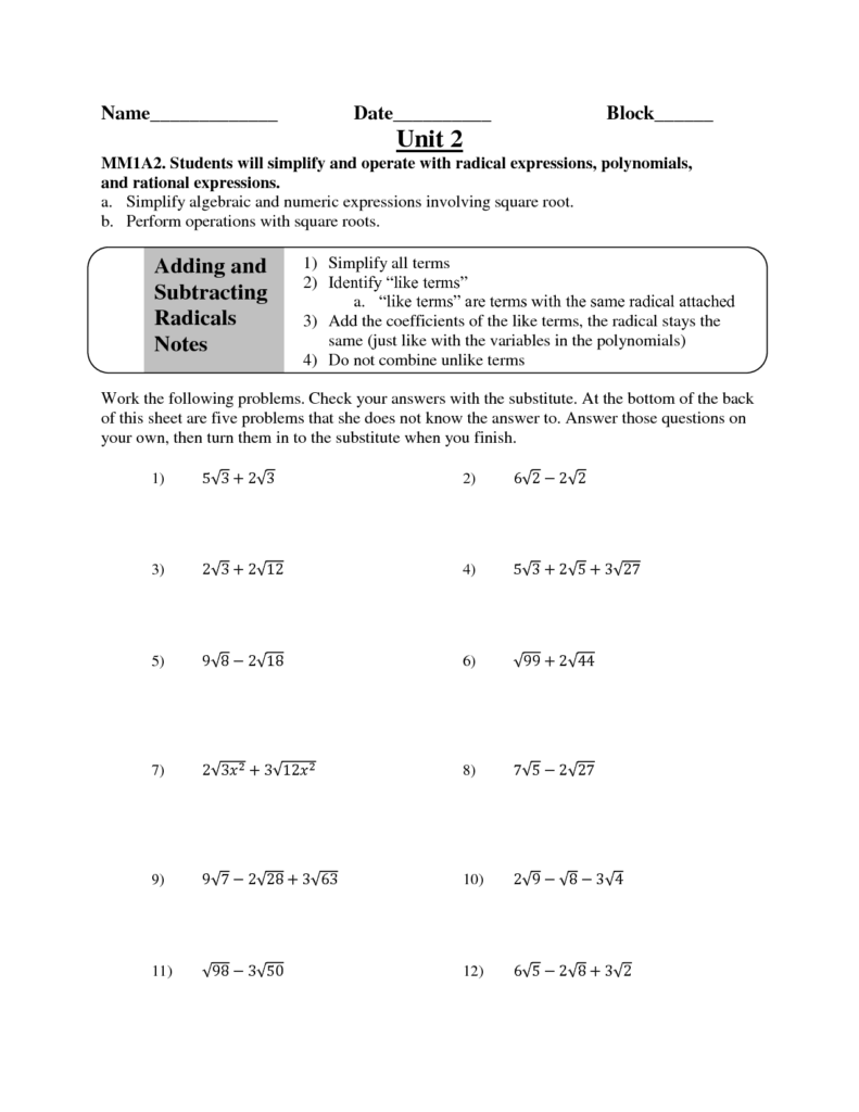 17 Polynomial Worksheets Printable Worksheeto