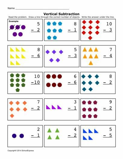 1st Grade Subtraction Worksheet Vertical Subtraction Worksheets Math 