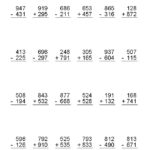 2 3 Or 4 Digits Mixed Operator Worksheets Subtraction Worksheets