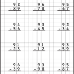 2 Digit Borrow Subtraction Regrouping 4 Worksheets 2nd Grade Math