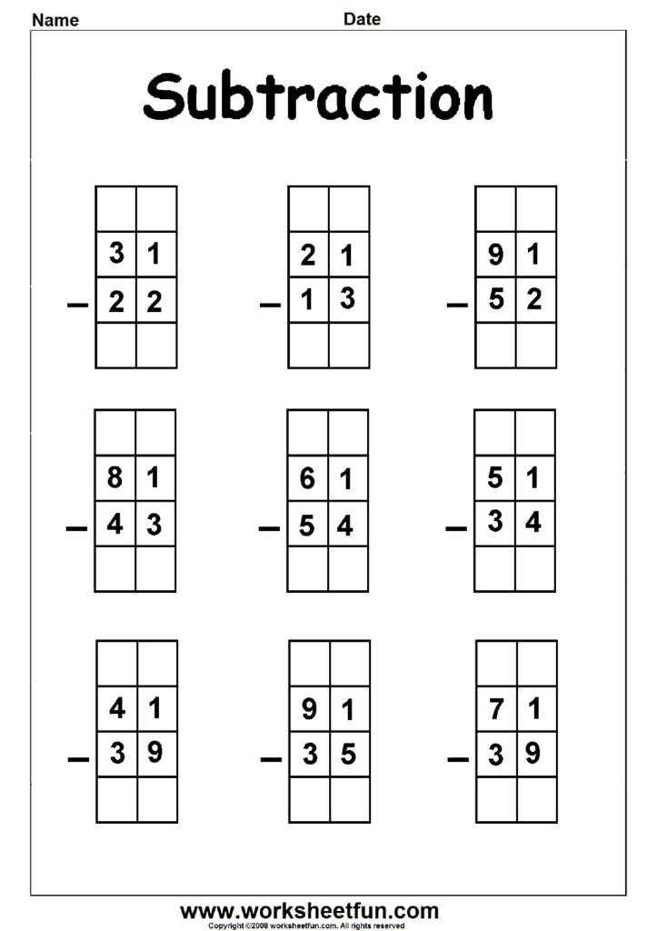 2 Digit Borrow Subtraction Regrouping 5 Worksheets Free Printable