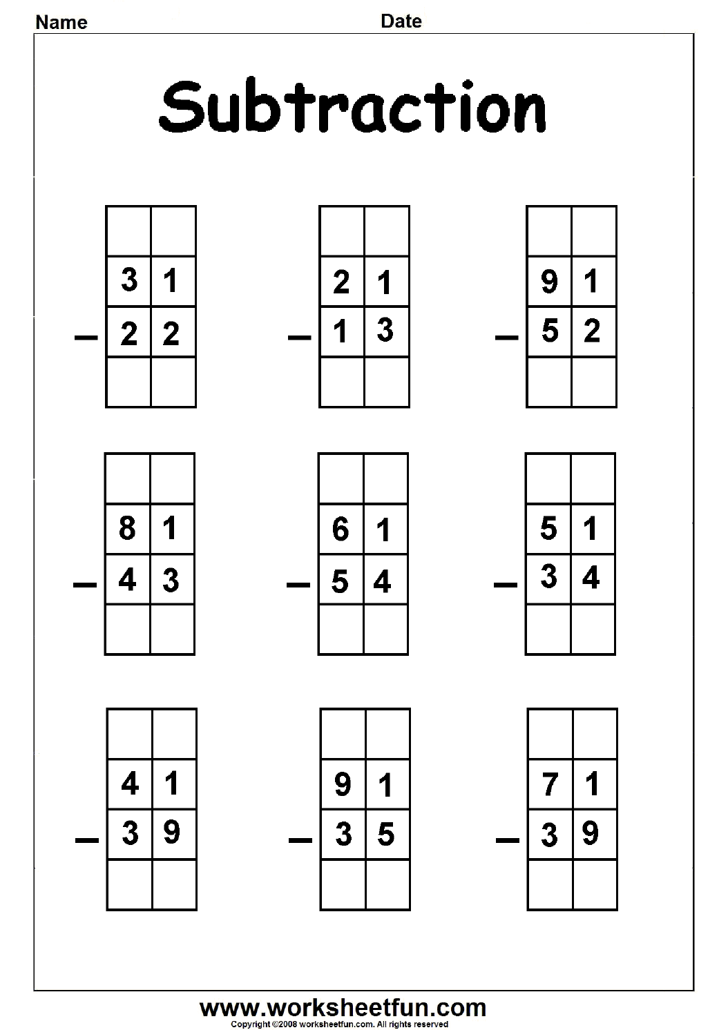 2 Digit Borrow Subtraction Regrouping 5 Worksheets Free Printable 