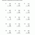 2 Digit Subtraction With Regrouping Worksheets