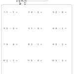 2 Digit Subtraction Without Regrouping Horizontal Askworksheet