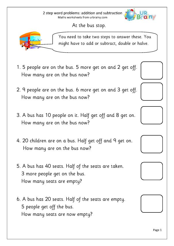 2 Step Word Problems 1 Addition Year 2 Aged 6 7 By Urbrainycom 