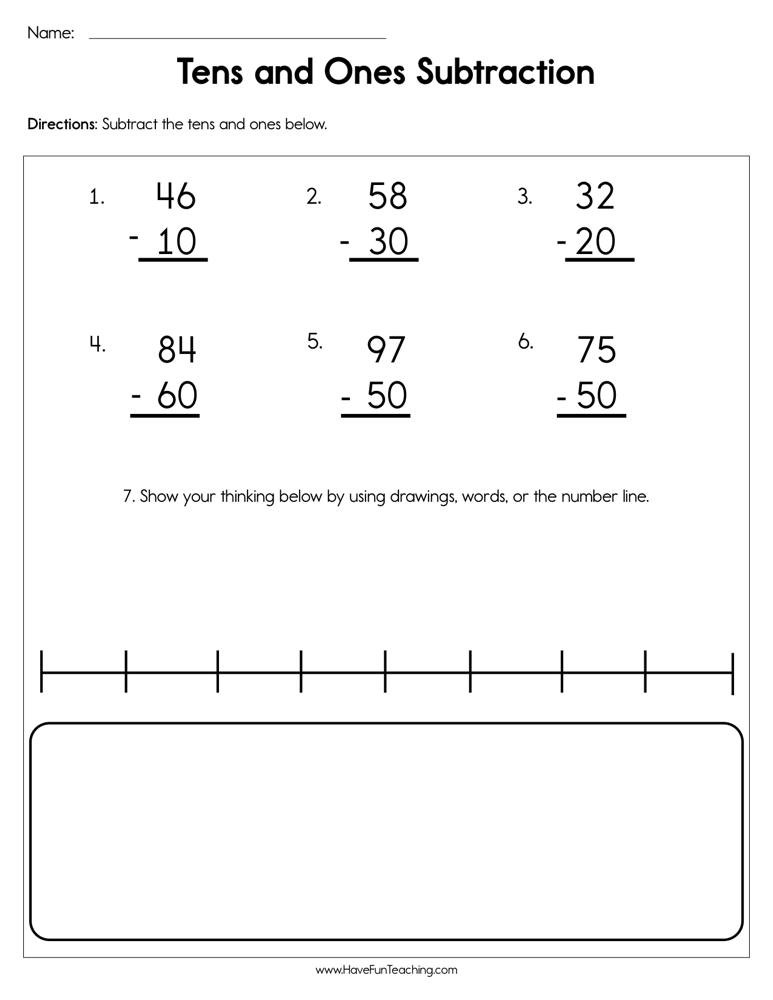 20 Subtracting Multiples Of 10 Worksheets Worksheet From Home